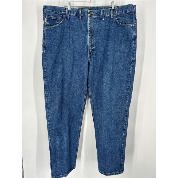 Carhartt Relaxed Fit Blue Cotton Straight Leg Denim Jeans Mens Size 46x32 Y2K - Picture 1 of 6